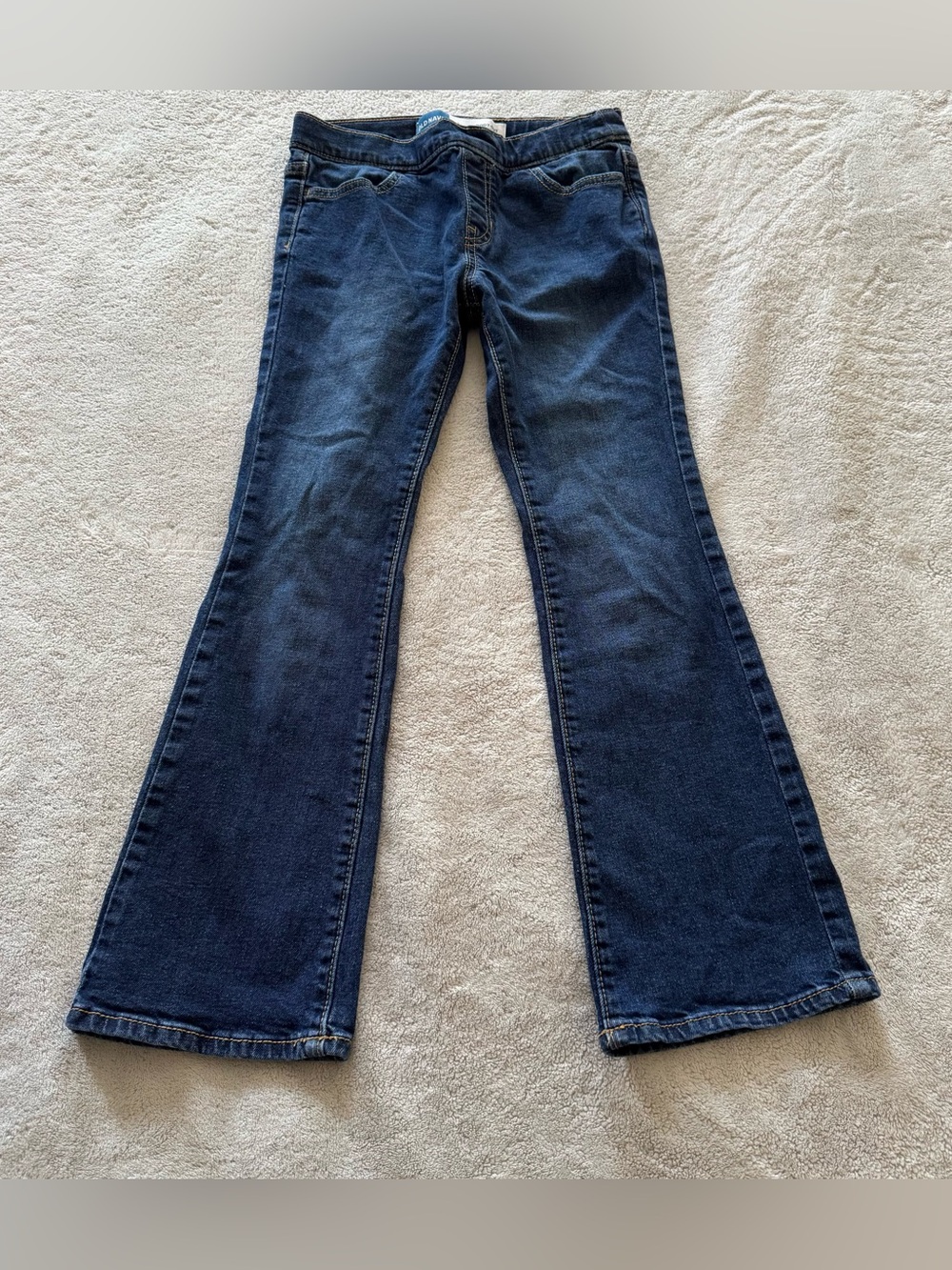 Old Navy Girls Boot-Cut Jeans Size L 10-12 Dark Wash Built-In Tough Denim